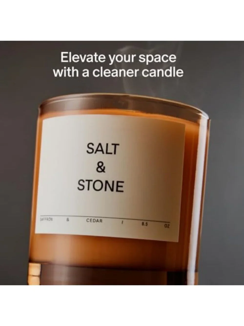 Coconut & Soy Blend Scented Candle, Saffron & Cedar Aroma, 8.5 oz Home Decor